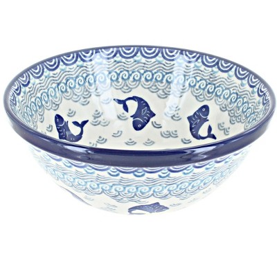 Blue Rose Polish Pottery Ceramika Artystyczna Cereal Bowl