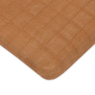 Babyletto Burnt Sienna Muslin All-Stages Bassinet Sheet, GOTS Certified Organic Cotton