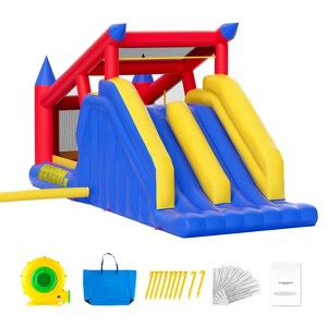 VEVOR Inflatable Bounce House, Outdoor High Quality Playhouse Trampoline, Jumping Bouncer , for Kid Ages 3–8 Years, 183x102x92 inch - 1 of 4