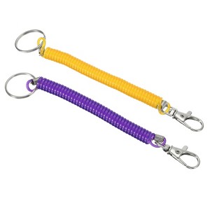 Unique Bargains Spiral Retractable Spring Coil Keychain for Bag Wallet Decorations 2 Pcs - 1 of 4