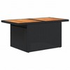 vidaXL Garden Table Black PE rattan, powder-coated steel, solid acacia wood - 4 of 4