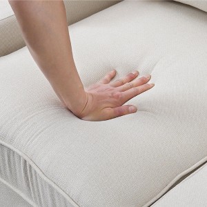 APRILSOUL 104" 4-Seater Linen Sofa - Armrest Pockets, 4 Pillows, Minimalist for Living Room - 1 of 4
