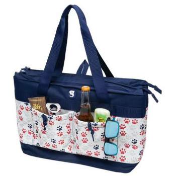 Geckobrands 2 Compartment Tote Cooler, Americana Paws