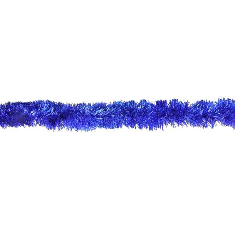 Northlight 12' x 2.5" Unlit Lavish Blue Tinsel Christmas Garland, 3 of 5