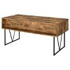 Sapphtopaz Rustic Standing Desk with 4 Front Drawers & Back Open Shelf Computer Desk with Black Metal Legs Writing Desk for Home Office, Bedroom - 4 of 4
