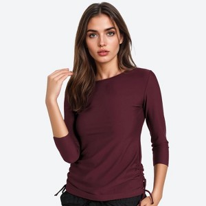 Calypsa Women's 3/4 Sleeve Rash Guard UPF 50+ Margaux Swim Top - 1 of 3