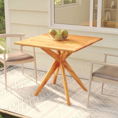 vidaXL Patio Dining Table 35.4 inches x29.5 inches  Solid Teak Wood