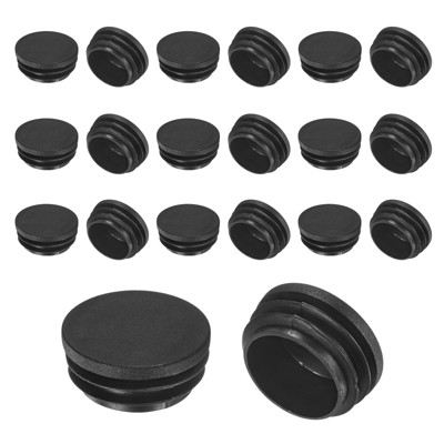Unique Bargains Round Plastic Hole Plugs Patio Chairs Fences Metal Tubing Leg Cap Black