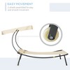 MOEPISY Patio Double Chaise Lounge Chair, Outdoor Wheeled Hammock Daybed with Adjustable Canopy and Pillow - 4 of 4