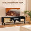 USIKEY Rattan TV Stand for 70 inch TV, Entertainment Center with Adjustable Shelf & 2 Cabinets, TV Stands for Living Room, Bedroom, Natural + Black - 4 of 4