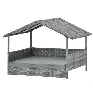 DSVIMOY Dog Bed, Pet Bed, Pet Enclosures, Seasonal Pet Furniture, Dog Bed With Curtain, Dark Gray, 38.5"*27.24"*28.75" - 1 of 4