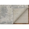 Gray and Silver Abstract Hand Woven Worn Faded Area Rug - 4 of 4