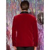 INSPIRE CHIC Men's Slim Fit One Button Shawl Lapel Wedding Tuxedo Velvet Blazer - 2 of 4