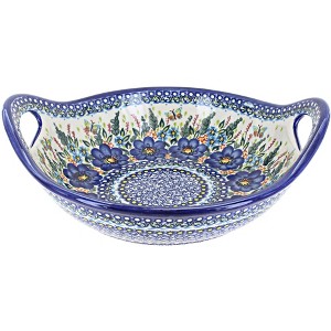 Blue Rose Polish Pottery 79 Vena Deep Bowl with Handles - 1 of 1