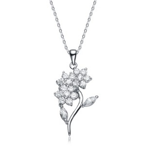 Guili Sterling Silver Cubic Zirconia Flower Duo - 1 of 2