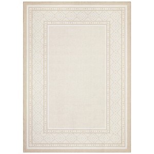 Modern Neutral Bordered Area Rugs, Soft Washable Solid Geometric Runner Rugs Living Room Bedroom Dining Nursery Apartment Dorm Office Farmhouse Decor - 1 of 4