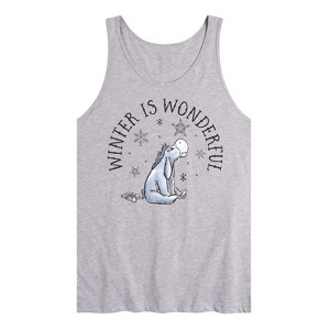Men's - Winnie the Pooh - Eeyore Winter Is Wonderful Christmas Graphic Tank Top - 1 of 2