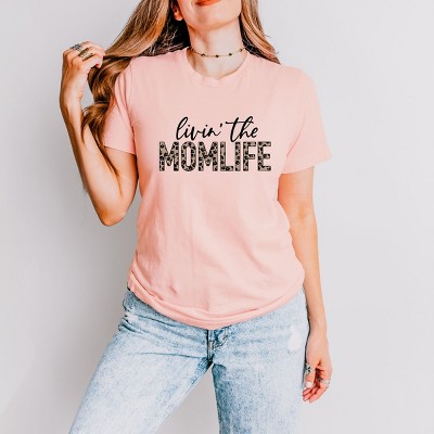 Simply Sage Market Livin' the Mom Life Leopard Short Sleeve Tee - XS - Blush