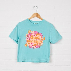 Simply Sage Market Women's Soul Full Of Sunshine Short Sleeve Relaxed Fit Cropped Tee - 1 of 3