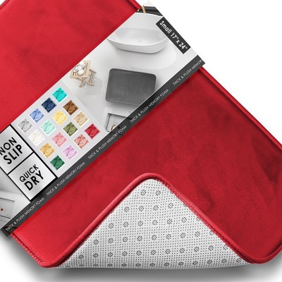 Hearth & Harbor Bathroom Rugs, Ultra Soft Velvet Memory Foam Bath Mats with PVC Backing