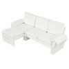 94.1" Convertible Futon Sofa Bed L-Shaped Sectional Chaise with Reversible Chaise, Reclining Back Chenille Fabric-- Frevyn - 3 of 4