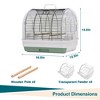 16.5 Inch Portable Bird Cage, Travel Small Carrier Cage Parrot Cage with Handle & 2 Perches, Flight Bird Cage for Parakeet Cockatiel Lovebird - 4 of 4