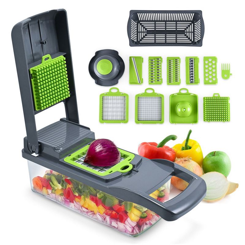 Cheer Collection 10 in 1 Food Slicer and Vegetable Cutter with 8 Blades, 2 of 12
