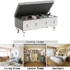 Hooseng End of Bed Storage Bench Safety,  PU Storage Bench with Button Tufted, Storage Ottoman Bench with Flipping Lid and Storage - 3 of 4