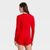Women's Ribbed Long Sleeve Shirt and Shorts Pajama Set - Auden™ - 2 of 3