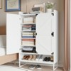 TIRAMISUBEST 6-Tier Shoe Cabinet - Adjustable Wooden Shoe Rack with Doors, Storage Organizer for Entryway, Hallway & Closet, White - 3 of 4