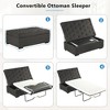 Twin Size Folding Sofa Bed, Convertible Sleeper Sofa Ottoman with Memory Mattress and Tufted Design for Living Room -ModernLuxe - 3 of 4