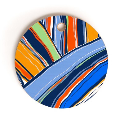 DorisciciArt autumn stripes Round Cutting Board - Deny Designs