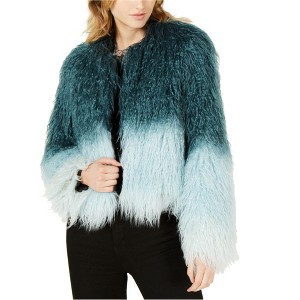 bar III Womens Crinkle Faux Fur Jacket - 1 of 1