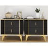 TiranisuBest White Nightstand with Drawers:Black Nightstand Bedside Table,Modern Nightstand Wood Nightstand, Night Table for Bedroom Bed Stand - 2 of 4