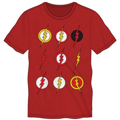 Dc Flash Logos All Over Red Shirt : Target