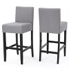 TOAOTBNBO Comfortable Barstool Set of 2, Modern Bar Stools with L-shaped Backrest, Dining Room Bar Chair with Wood Legs, Gray - 2 of 4