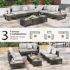 KTMBDW 6-Pers Diamond Weave Patio Sectional Furniture Set with Extendable Coffee Table, Ice Bucket,Collapsible Seat,Conversation Set  for Garden Porch - 3 of 4