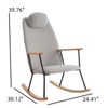 FONTOI Rocking Chair with Adjustable Headrest Pillow, Rocker with High Backrest for Nursery Bedroom Living Room, Gray, 30.12"*39.76"*24.41" - 3 of 4