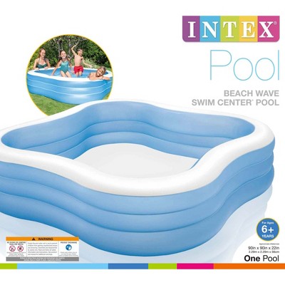 Blue and White Vinyl Square Family Pool