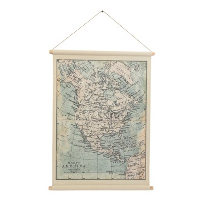 VIP Fabric 33.88 in. Multicolor North America Scroll Wall Decor