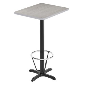 Flash Furniture 24'' x 30'' Rectangular Laminate Table Top with 22'' x 22'' Bar Height Table Base and Foot Ring - 1 of 4