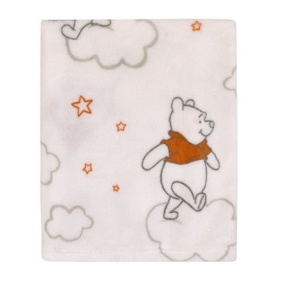 NoJo Disney Winnie the Pooh Red and White Clouds Super Soft Baby Blanket