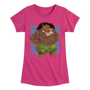 Girls' - Moana - Maui Portrait Fitted Short Sleeve Graphic T-Shirt - 1 of 4