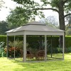 Outsunny 11' x 11' Pop Up Gazebo Outdoor Canopy Shelter with 2-Tier Soft Top, and Removable Zipper Netting, Event Tent with Large Shade - 2 of 4