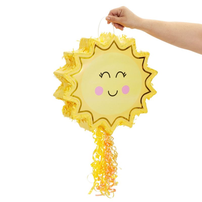 Blue Panda Small Pull String Sun Pinata for Sunshine Party Decorations, Birthday, Baby Shower, 14 x 13 x 3 In, 3 of 9