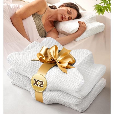 Aghana Digitals Cervical Neck Pillow Value Bundle, Ergonomic Memory Foam, 2 Pack