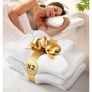 Aghana Digitals Cervical Neck Pillow Value Bundle, Ergonomic Memory Foam, 2 Pack - 1 of 4