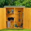 Outdoor Storage Shed with Lockable Door, Wooden Tool Storage Shed with Detachable Shelves and Pitch Roof, Natural - 4 of 4