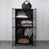 Storied Home Metal 71" Tall Decorative Storage Cabinet Black: Glass Doors, Iron Frame, Display Shelves - 2 of 4