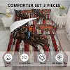 Acoinel 3 Pcs Western Cowboy Lightwight Ultra Soft Comforter Set with 2 Pillowcases, QUEEN, Brown - 3 of 4